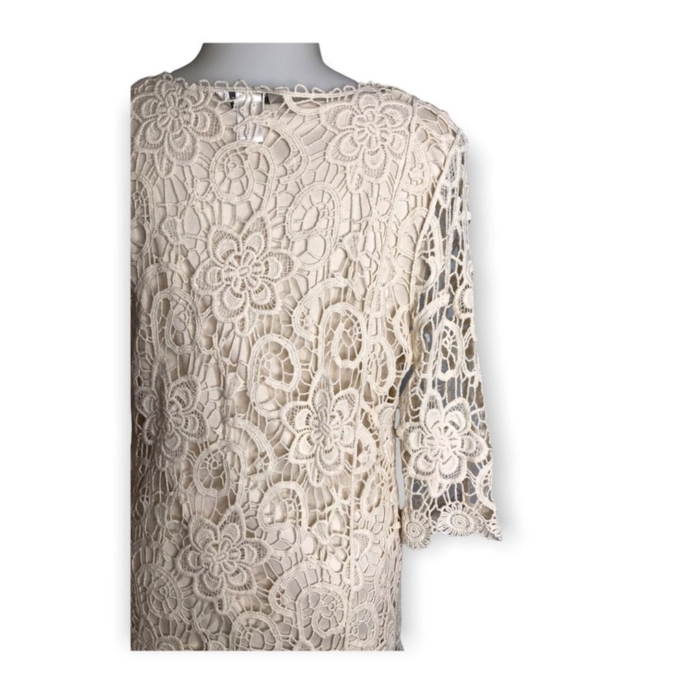 Christopher & Banks | Cream Crochet Blouse 2 Shir… - image 4